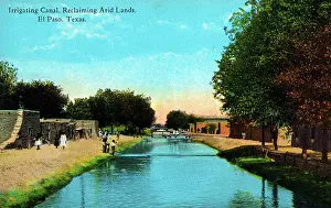 Irrigating: Irrigating Canal - El Paso, Texas, USA
