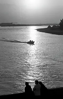 Omsk: Irtysh river at night, 1978