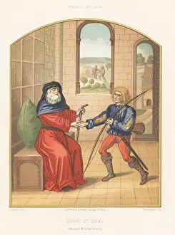 Xve Siecle: Isaac and his son Esau