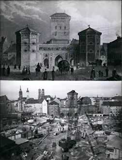 Isartor, Munich, preparation for Olympic City