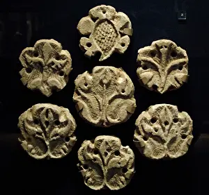 Iraq: Islamic. Abbasid period. Stucco. Vine leaves. 836-880. Samar