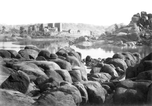 Philae: Island of Philae, on approach c1857