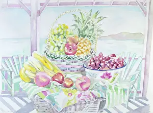 Pineapple: Island View ' with baskets of fruit