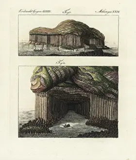 Bertuchs: Isle of Staffa and basalt columns at the entrance