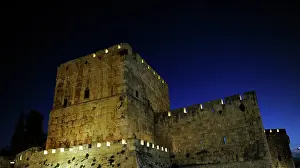 Israeli: Israel. Jerusalem. Section of the wall. Old City. Night view