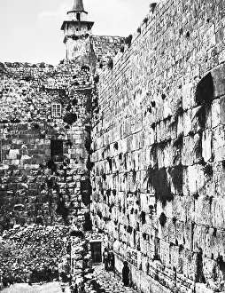 Wailing: Israel Jerusalem Wailing Wall pre-1900