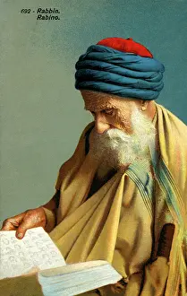 Knowledgeable: Israeli Rabbi reading his holy book