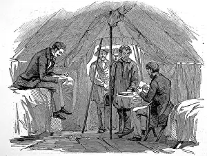 Issuing: Issuing licenses to dig for gold
