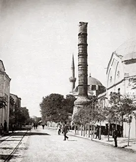 Burnt: Istanbul, Turkey, circa 1890 - Column of Constantine