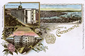 Fruchtermann: Istanbul, Turkey - Galata Bridge, German School and Hospital