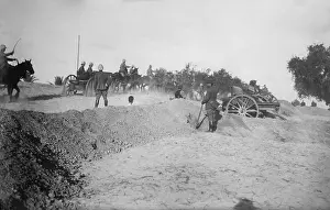 Entrenchment: Italian artillery at Sciara Sciat, where over 500