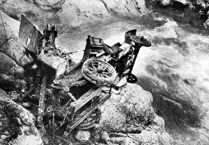 Austria Hungary: Italian car wreck, 1917