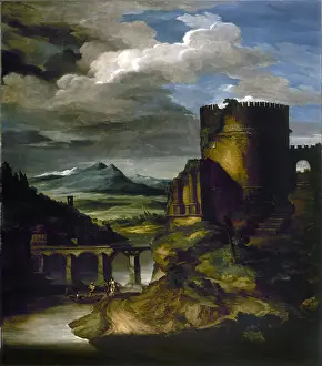 Gericault: Italian landscape at the tomb
