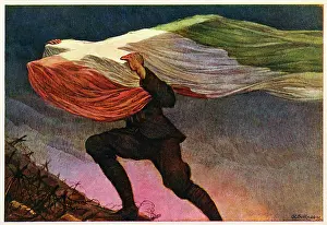 Sloping: Italian postcard, The Unknown, WW1