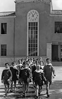 Schoolboy: Italian school class in the playground, 1938