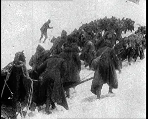 Sleds: Italian Soldiers Pulling Sleds Through the Snow