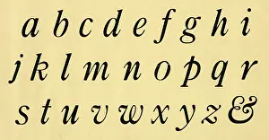 Typography: Italic alphabet, lower case A-Z