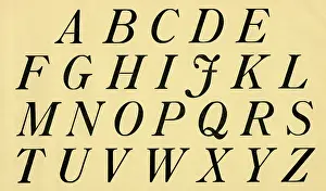 Typography: Italic alphabet, upper case A-Z