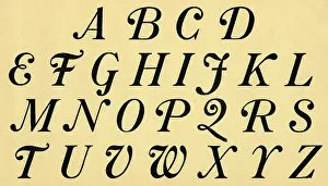 Typography: Italic alphabet, upper case script A-Z