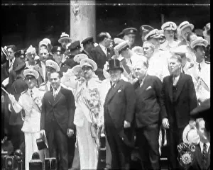 Balbo: Italo Balbo Standing With a Large Crowd
