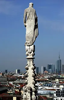 Doumo: Italy. Milan. Cathedral. Gothic. 14th century. Statue of the