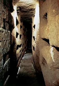 Crypt: Italy. Rome. Catacombs of Callixtus