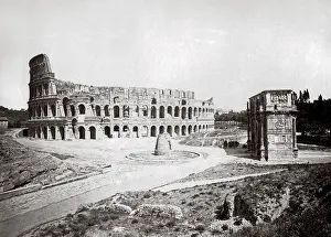 Colosseum: Italy Rome - the Colosseum and arch of Constantine