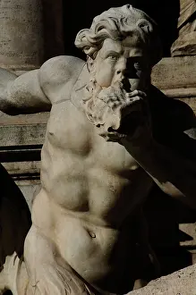 Clement: Italy. Rome. Fontana di Trevi. 18th century. Triton