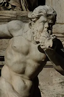 Clement: Italy. Rome. Fontana di Trevi. 18th century. Triton