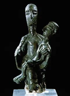 Sardinia: Italy. Sardinia. Nuragic civilization. Figurine of a woman w
