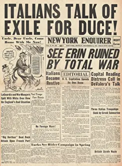 Enquirer: Italy talks of exile for Mussolini