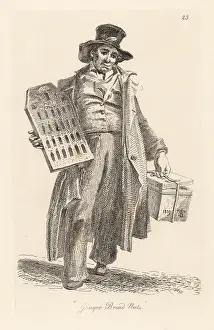 Halfpenny: Itinerant ginger-bread nut seller, London, Regency era