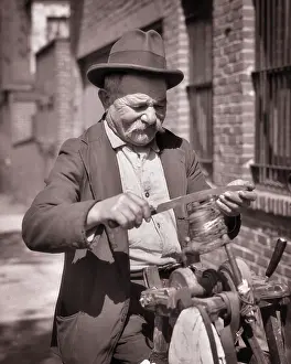 Sharpener: Itinerant Man Scissors Grinder and Knife Sharpener