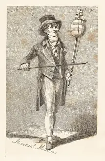 Working Class: Itinerant musician or bladder man, London, Regency era