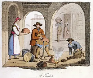 1825: Itinerant Tinker and his boy assistant: Woman