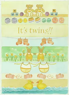 Bibs: It's Twins!! - rows of teddies, rabbits, ducks, bibs ect