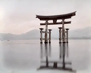 Torii: Itsukushima Shrine, torii, Miyajima, Japan, c.1880's