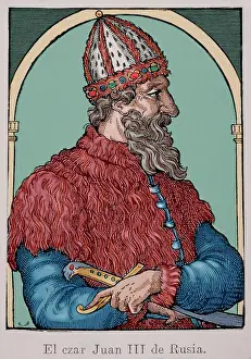 Vasilyevich: Ivan the Great (1440-1505). Engraving. Colored