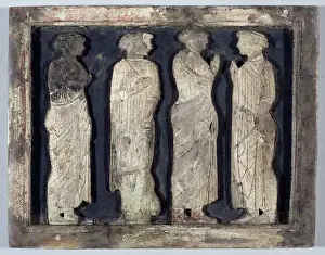 Etruscans: Ivory panel of a box decorated with women