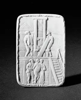 Guillotine: Ivory Plate Representing the Execution