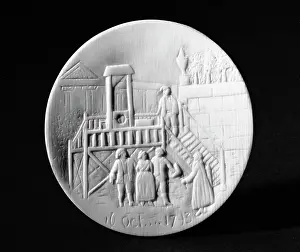 Guillotine: Ivory Round Plate: the Execution