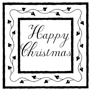 Scard: Ivy Border with Happy Christmas