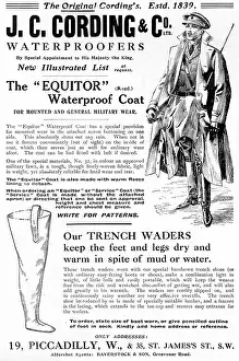 Wellies: J. Cording advertisement, WW1 with trench waders