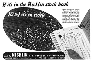 Smethwick: J. Nicklin & Co. Smethwick. Aeroplane Steel Sheets