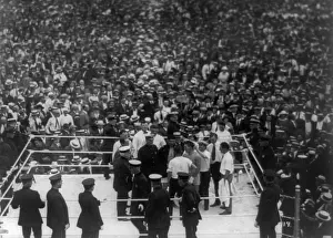 Manassa Mauler: Jack Dempsey and Georges Carpentier in arena before