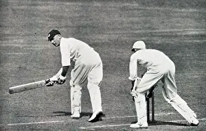 Hobbs: Jack Hobbs sweeps ball to long leg