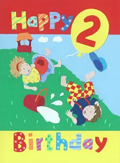 Pail: Jack and Jill, 2 balloon & Happy Birthday