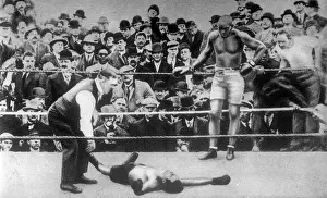 Knocked: Jack Johnson in a boxing match