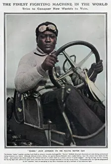 Pugilist: JACK JOHNSON ON HIS RACING MOTOR CAR