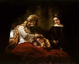 1656: Jacob Blesses Joseph's Sons, by Rembrandt